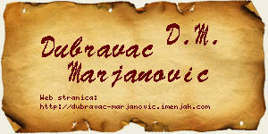 Dubravac Marjanović vizit kartica